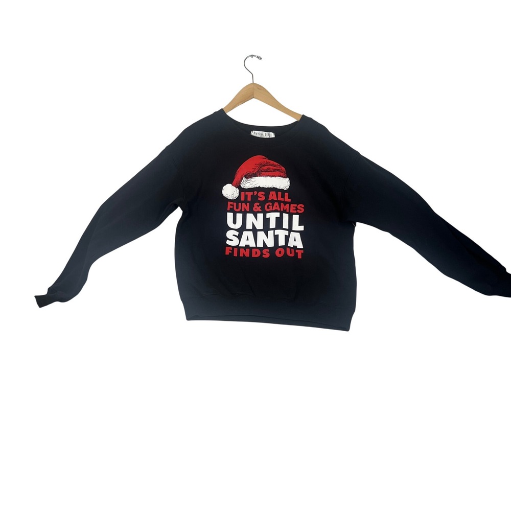 Wound Up Black Santa Graphic Christmas Sweatshirt Fun & Games Medium 7-9